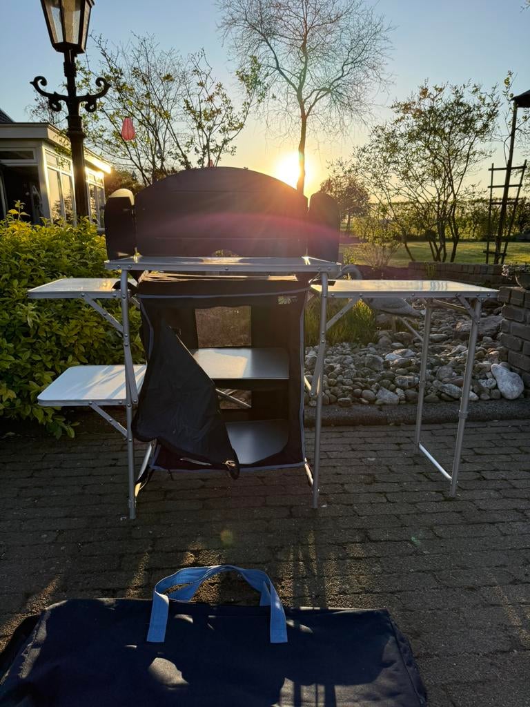 Campart camping keuken opvouwbaar met opbergtas., Ophalen, Zo goed als nieuw, Campingkast