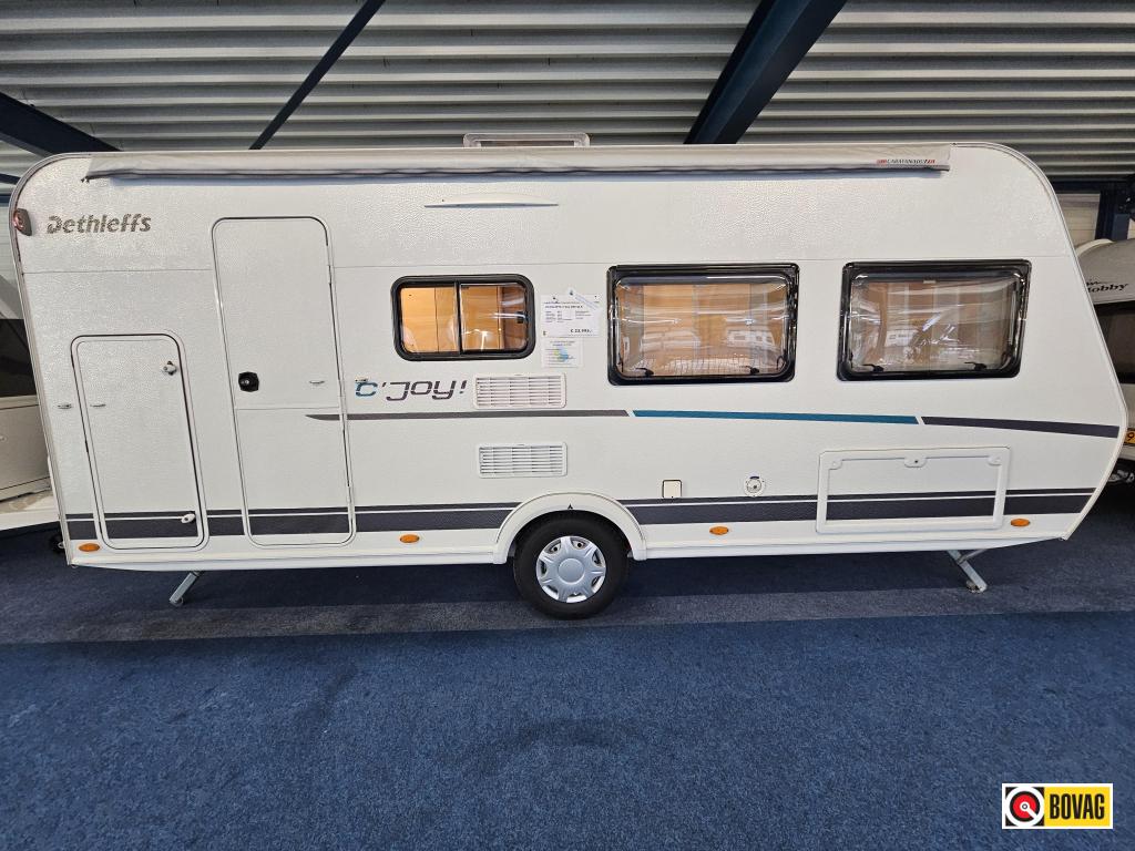 Dethleffs C'Joy 480 QLK STAPELBED / AIRCO, Standaardzit, Dwarsbed, Bedrijf, Schokbreker