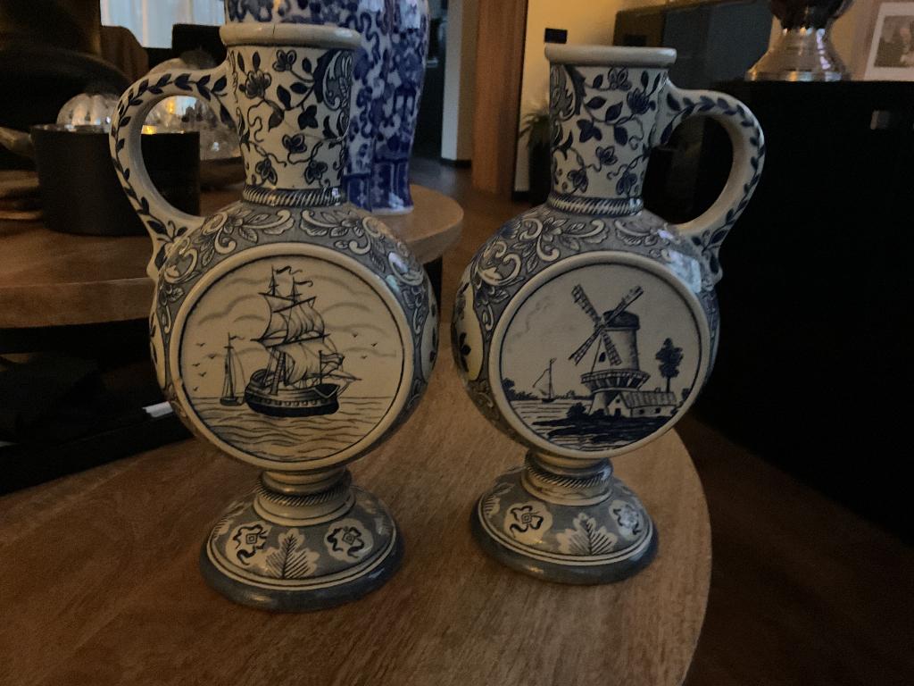 Antieke Delfts blauwe vazen Regout, Antiek en Kunst, Ophalen of Verzenden