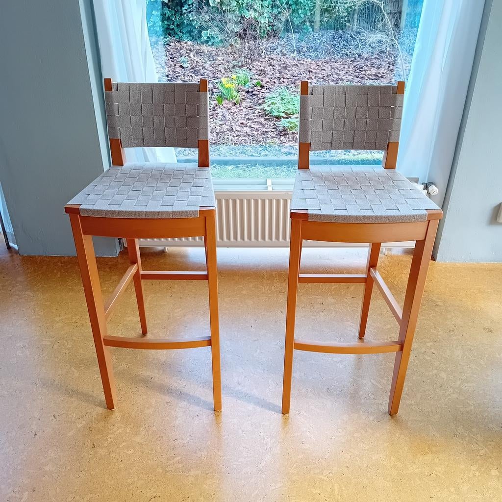 Ikea barkrukken 2 stuks, Huis en Inrichting, Barkrukken, Ophalen, Gebruikt, Met voetsteun, 90 cm of meer