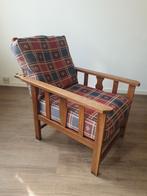 Ouderwetse leunstoel met verstelbare rugleuning, Ophalen, Gebruikt, Bruin, Eén