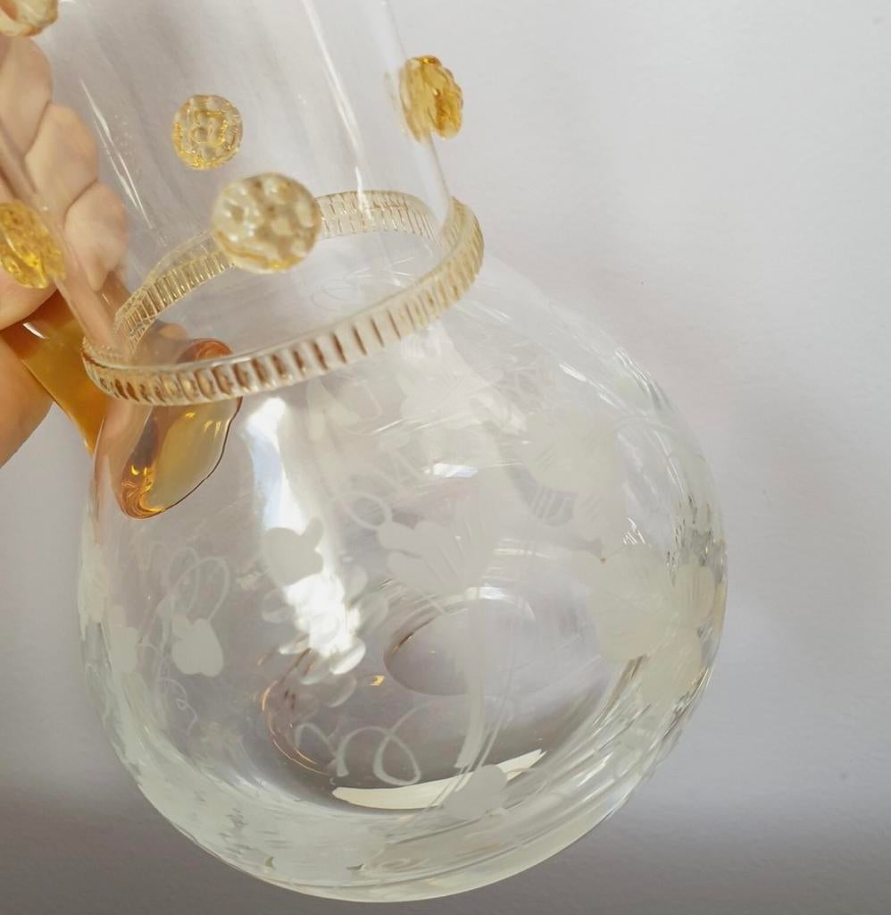 Orginele theresienthal Bacchus Karaf Amber Kristal Jaren '80, Antiek en Kunst, Ophalen of Verzenden