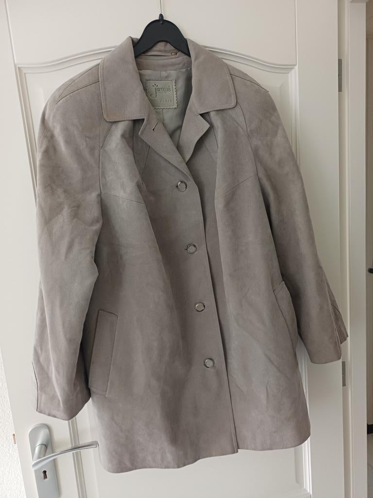 Jerome Paris suède jas - Maat 48, Maat 38/40 (M), Beige, Ophalen of Verzenden, Zo goed als nieuw