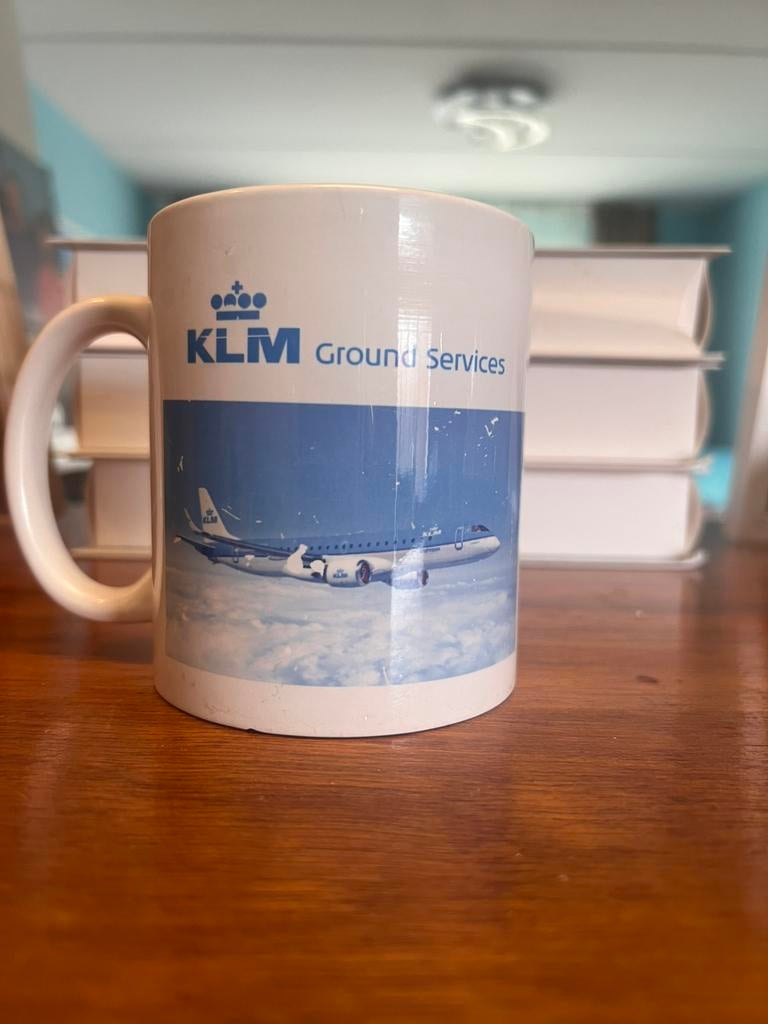 Nieuwe mok met KLM foto, Overige materialen, Verzenden, Overige typen, Nieuw