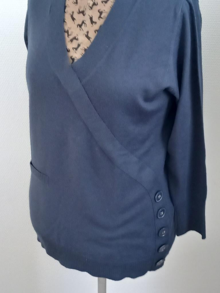 Trui Olsen 44/46 wol met poly blauw, Kleding | Dames, Truien en Vesten, Olsen, Blauw, Maat 46/48 (XL) of groter, Ophalen of Verzenden