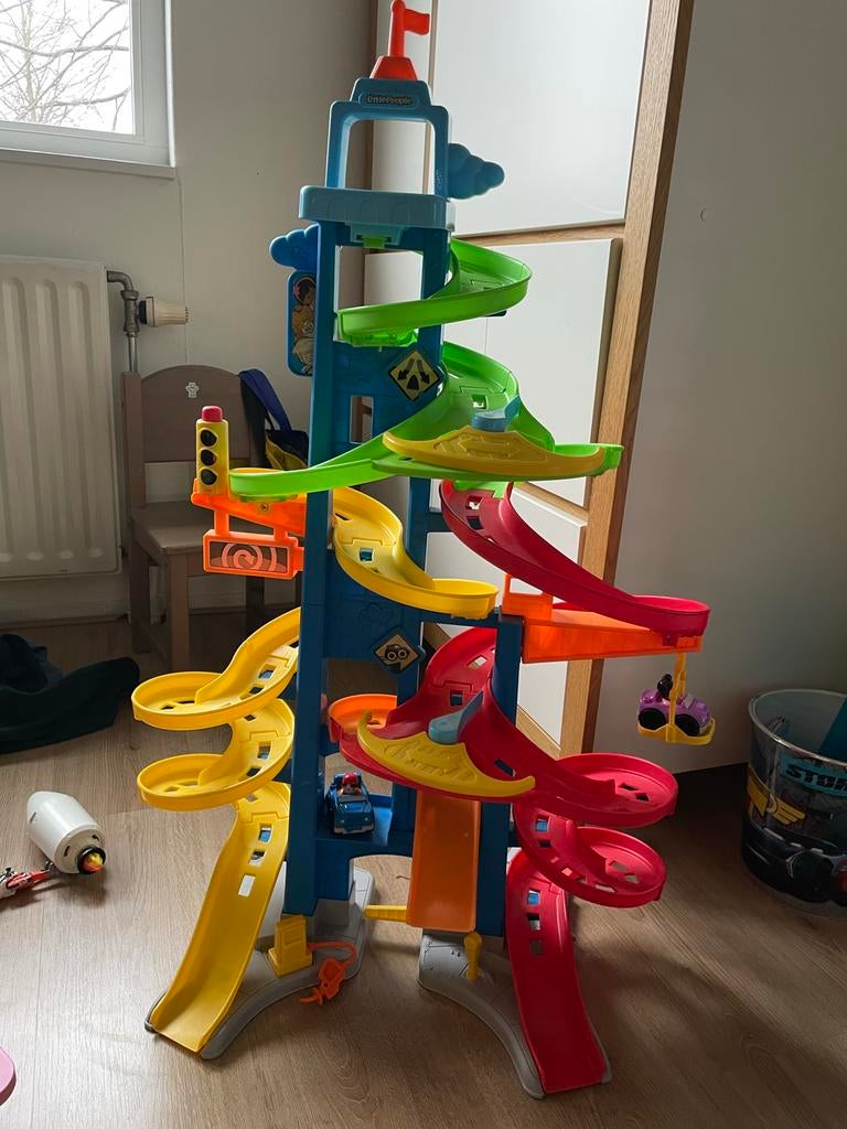 Little People Racebaan met 2 Auto's, Handmatig, Ophalen, Overige merken, Racebaan