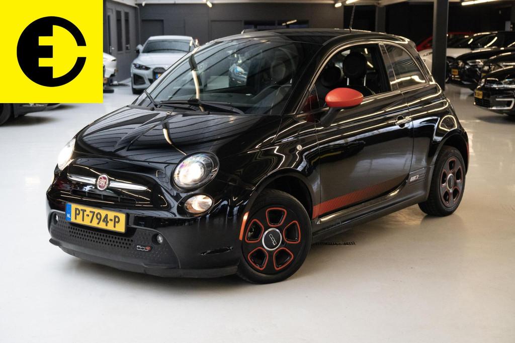 Fiat 500 E 24kwh | Stoelverwarming | Airco | Cruise control, Auto's, Fiat, Gebruikt, Zwart, 4 stoelen, Leder en Stof