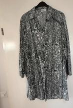 Chalou Lange Doorknoop Blouse/Jurk Donkerblauw/Wit, Blauw, Maat 46/48 (XL) of groter, Ophalen of Verzenden, Gedragen