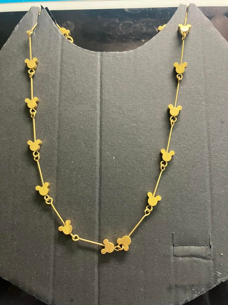 Disney Mickey Mouse Ketting - Verguld, 45 cm, Sieraden, Tassen en Uiterlijk, Kettingen, Ophalen of Verzenden, Nieuw, Goud, Overige materialen