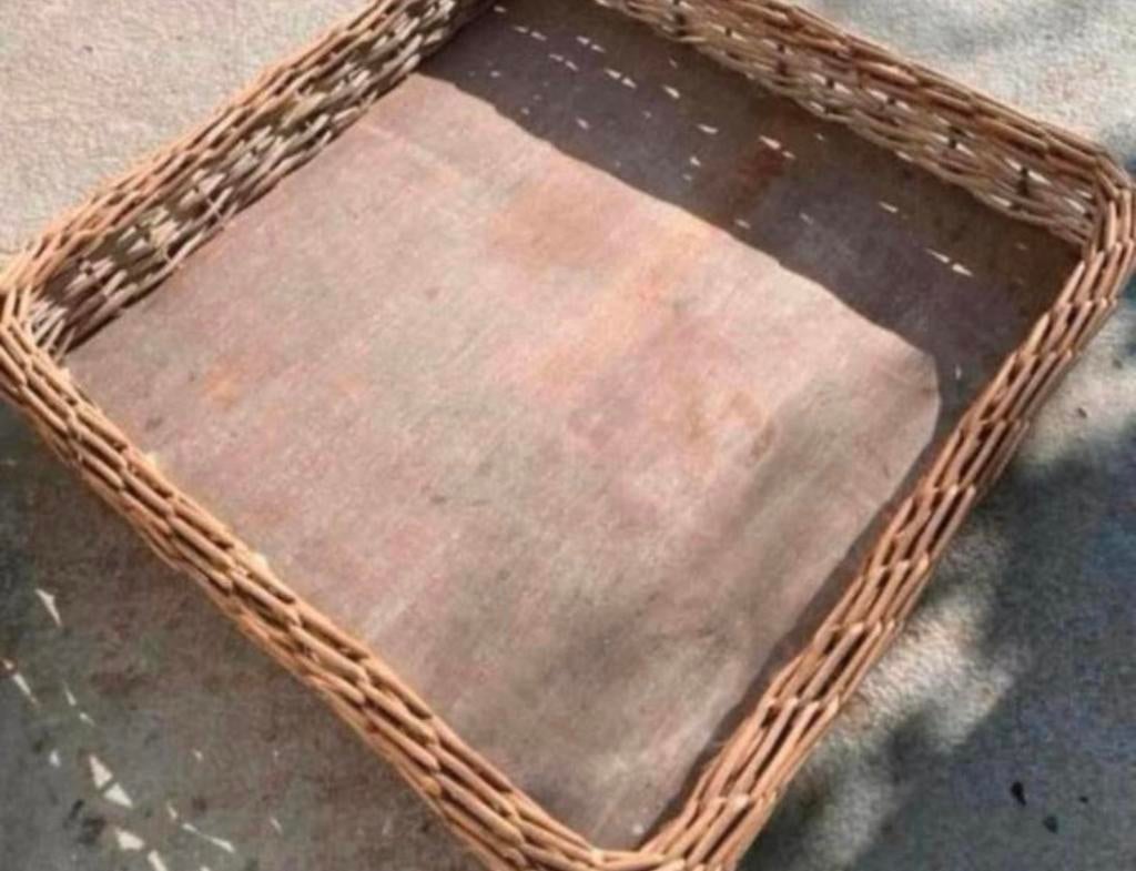 Vintage dienblad 41 x 41 cm, Ophalen of Verzenden, Zo goed als nieuw, Vierkant, Overige materialen