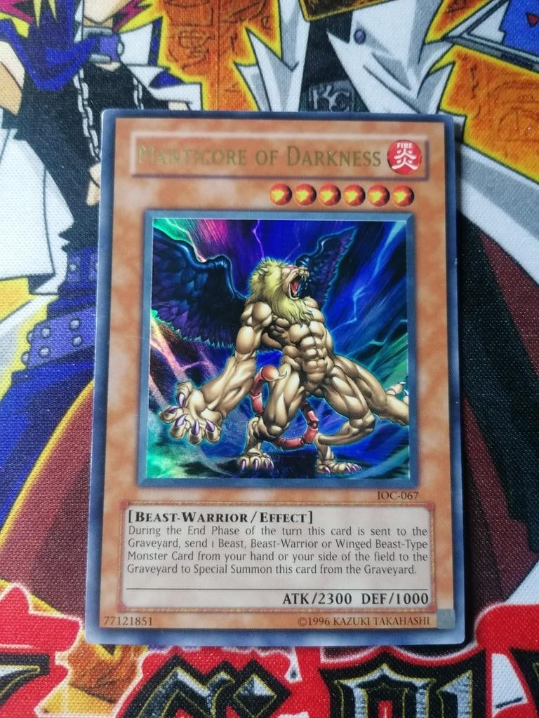 Manticore of Darkness - Ultra Rare IOC - Yu-Gi-Oh, Ophalen of Verzenden, Zo goed als nieuw, Foil