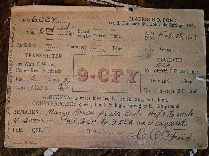 Twee oude QSL-kaarten uit 1922 en 1923, Verzamelen, Tijdschriften, Kranten en Knipsels, Ophalen of Verzenden