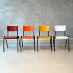 Retro eettafelstoelen nieuw schoolstoelen horeca prijs p/st, Jaren 60, Overige kleuren, NL, Ophalen of Verzenden