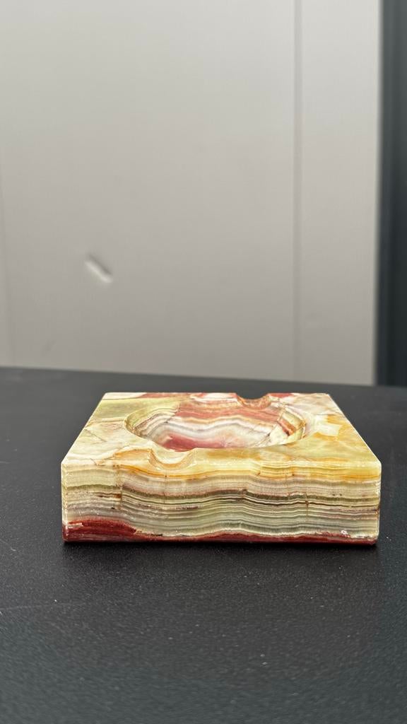 Vintage onyx asbak, veelkleurig, Ophalen of Verzenden