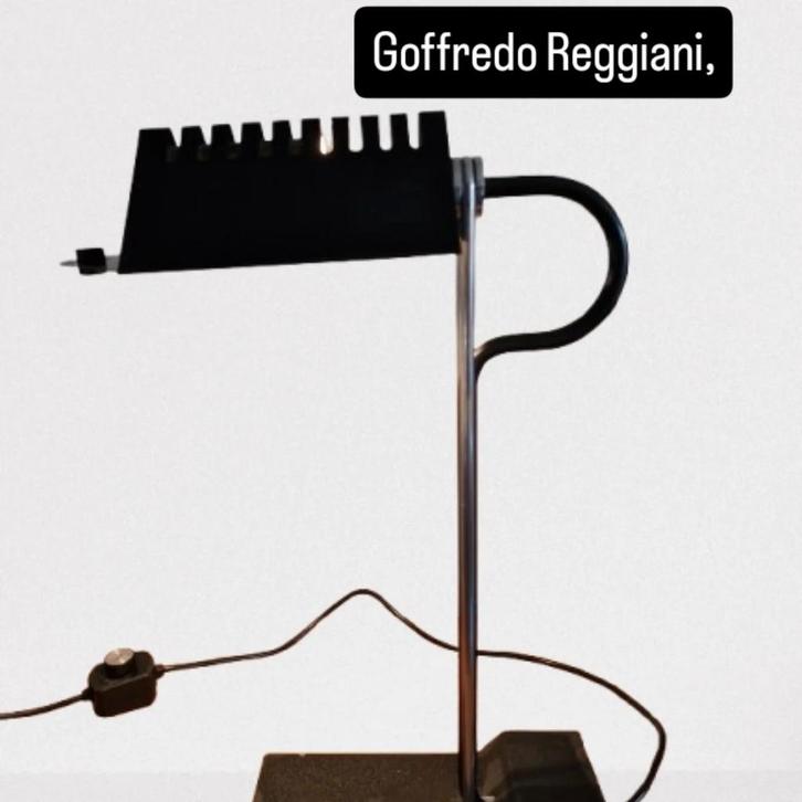 Vintage Goffredo Reggiani Tafellamp - Jaren '70 Design, Huis en Inrichting, Lampen | Tafellampen, Gebruikt, Minder dan 50 cm, Metaal