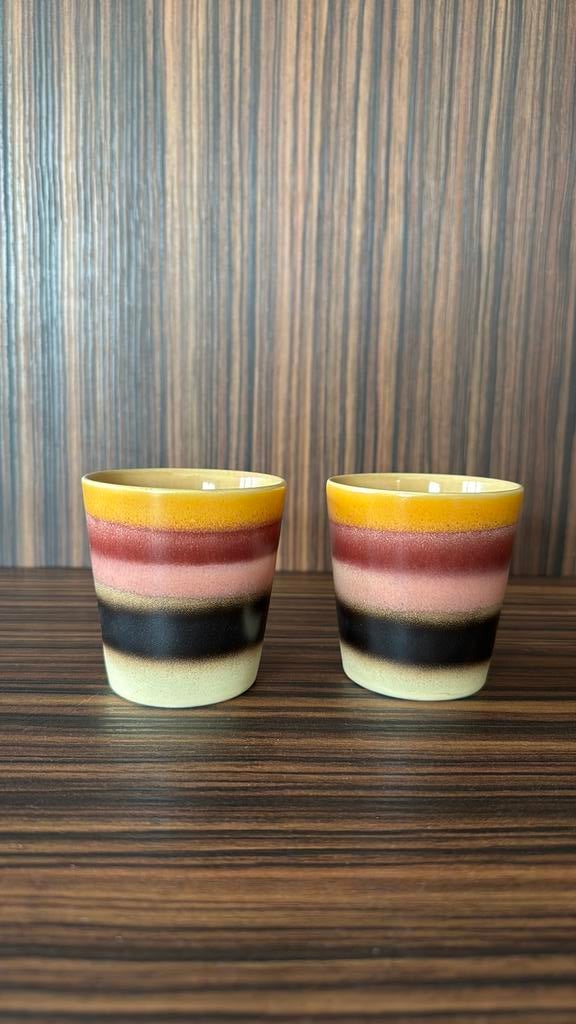 Hk living kersmische koffie kopjes 70’s sunset, Huis en Inrichting, Keuken | Servies, Keramiek, Nieuw, Ophalen of Verzenden, Overige stijlen