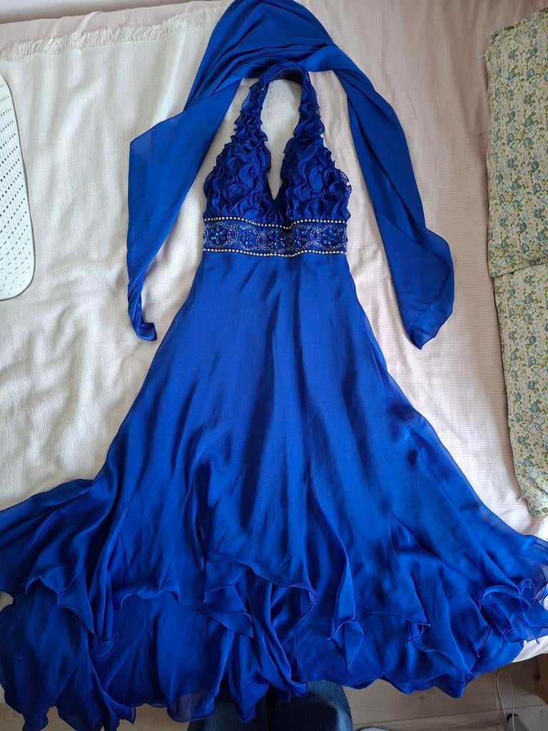 Hemelsblauwe Galajurk XXS met Stola, Kleding | Dames, Gelegenheidskleding, Nieuw, Galajurk, Maat 34 (XS) of kleiner, Blauw, Ophalen of Verzenden