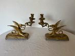 Paar Kandelaars Draak Draken Griffioen Griffioenen !!UNIEK!!, Ophalen of Verzenden