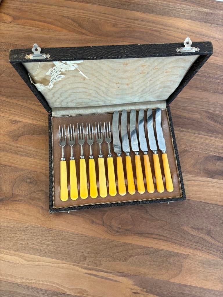 Vintage bestekset T.F. Bastet Coutellerie Royale - compleet, Antiek en Kunst, Ophalen