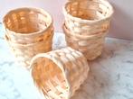 5 kleine vintage gevlochten mandjes, Verzenden