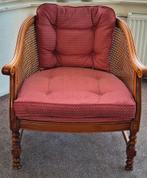 Giorgetti fauteuil met rotan rugleuning, Huis en Inrichting, Fauteuils, Ophalen, Gebruikt, 50 tot 75 cm, Stof