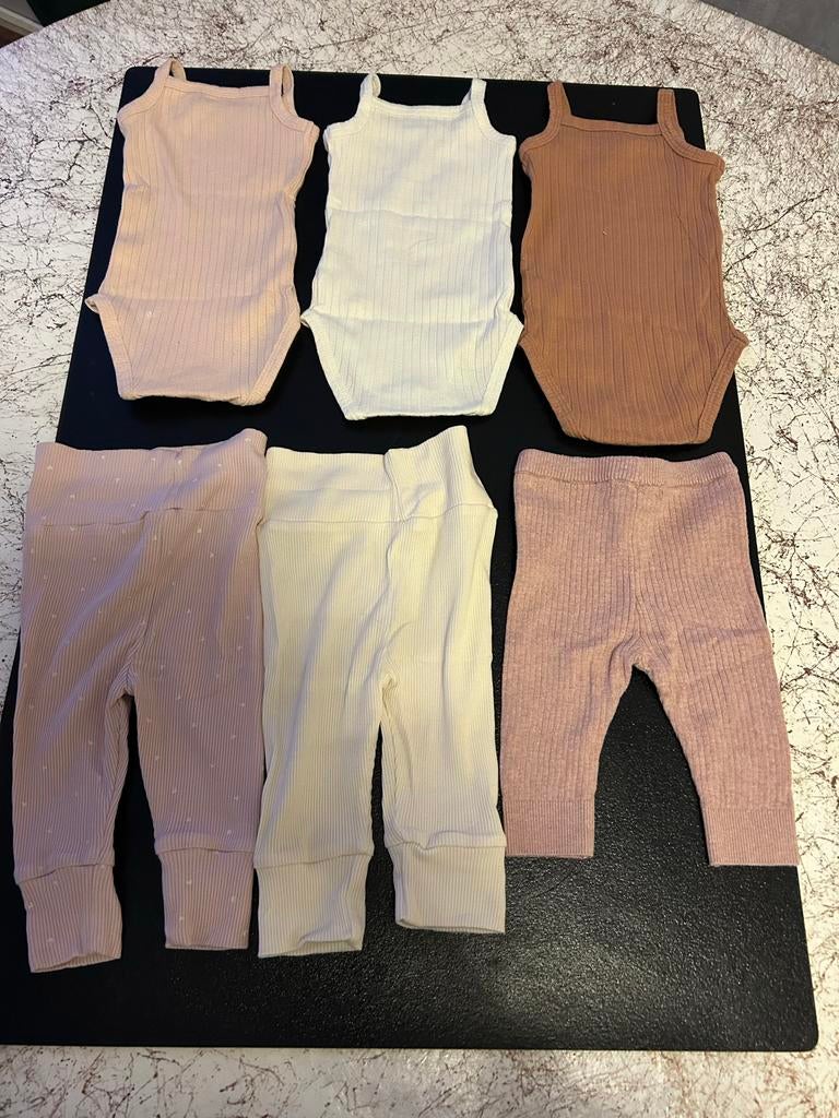 Zeeman Babykleding Set: 3 Rompers & 3 Broekjes Maat 50/56, Ophalen of Verzenden, Zo goed als nieuw, Jongetje of Meisje, Setje