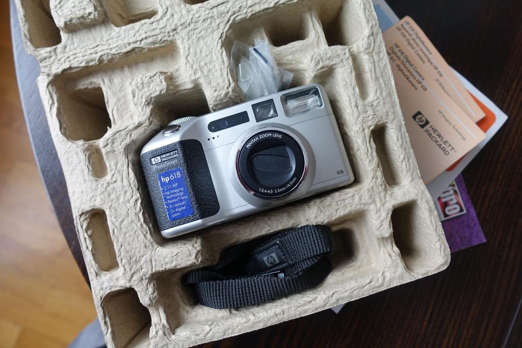 HP Photosmart 618 camera met Pentax lens, Gebruikt, Compact, Ophalen of Verzenden, 2 Megapixel