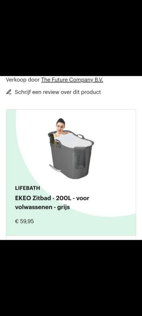 Ligbad voor volwassenen, zitbad,los. Met goede stop., Huis en Inrichting, Gebruikt, Overige typen, Minder dan 100 cm, 25 tot 50 cm