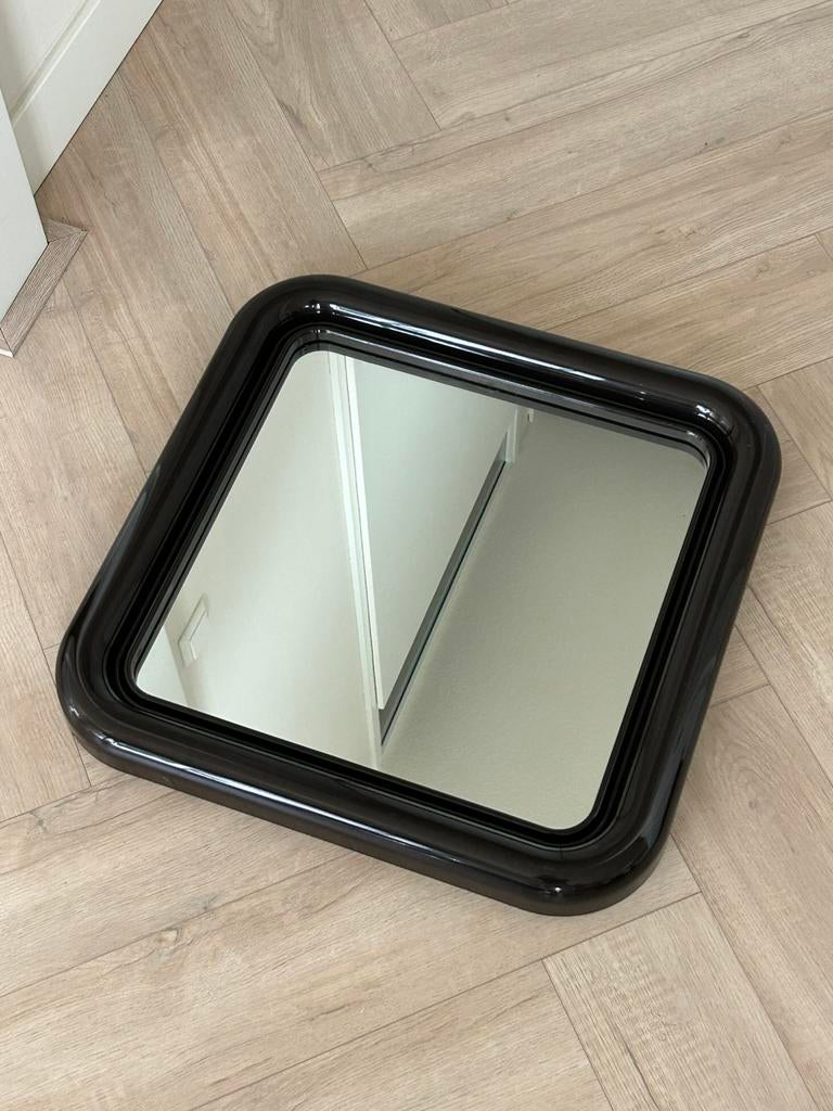 Vintage Space Age spiegel donkerbruin jaren 70 kunststof, Ophalen