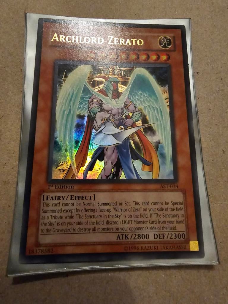 Yu-Gi-Oh! Archlord Zerato 1st Edition AST-034 Foil, Ophalen of Verzenden, Zo goed als nieuw, Losse kaart, Foil