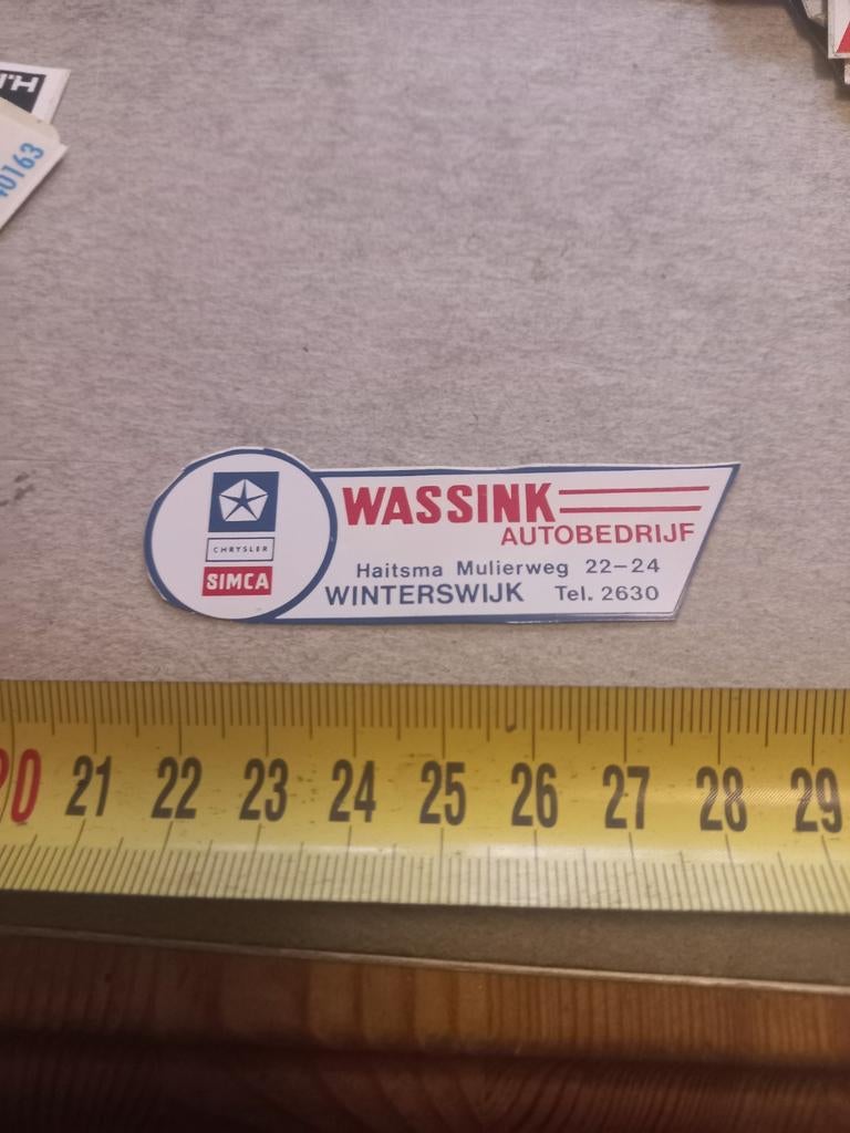 Wassing autobedrijf simca chrysler Winterswijk, Ophalen of Verzenden, Zo goed als nieuw, Overige formaten