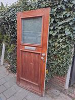 Houten buitendeur met HR++ glas, Ophalen, Gebruikt, 80 tot 100 cm, Buitendeur