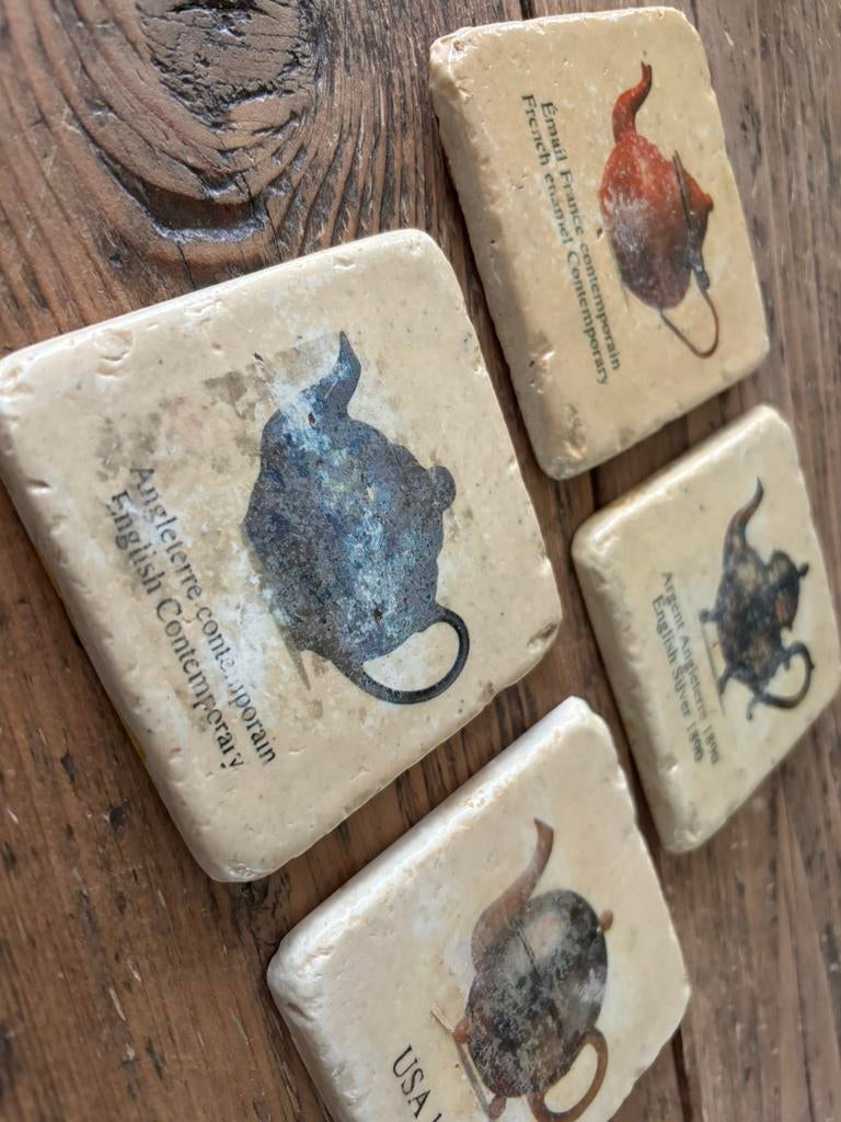 Stenen onderzetters, Ophalen of Verzenden, Zo goed als nieuw, Glas of Kopje