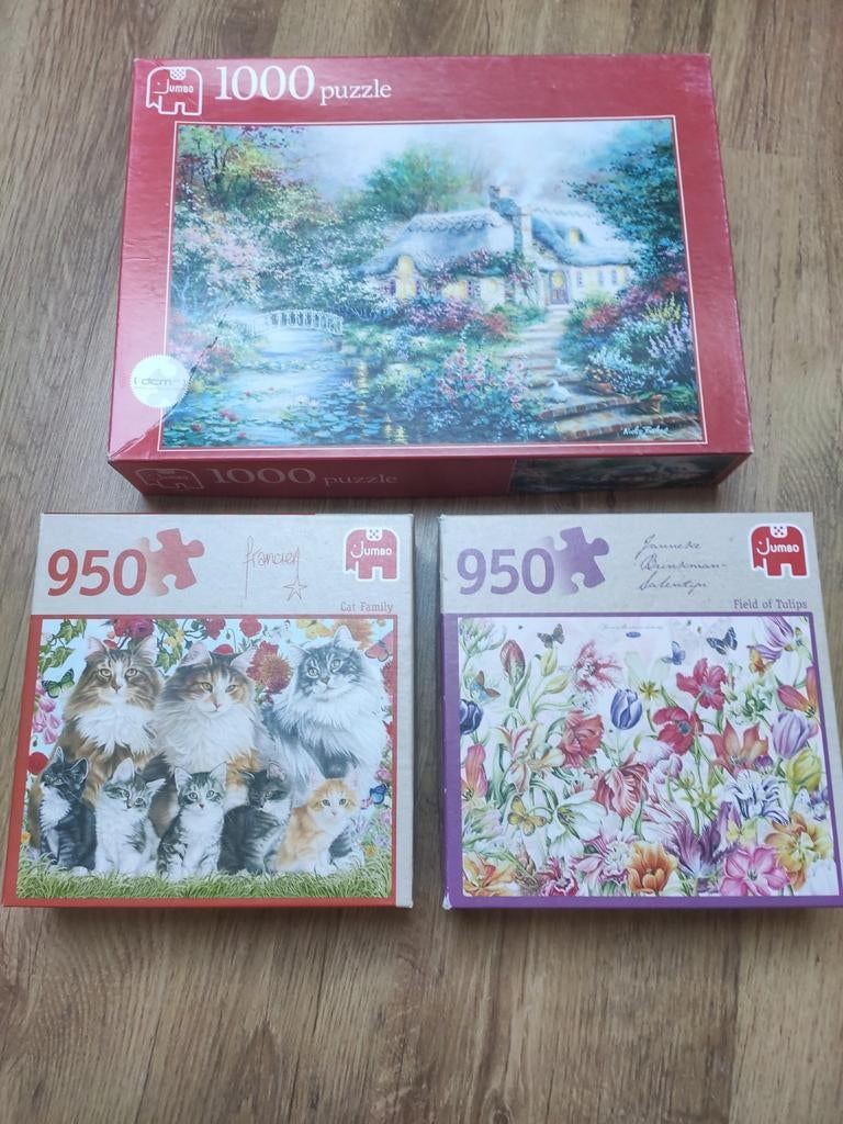 3 Jumbo puzzels., Ophalen of Verzenden, 500 t/m 1500 stukjes, Zo goed als nieuw
