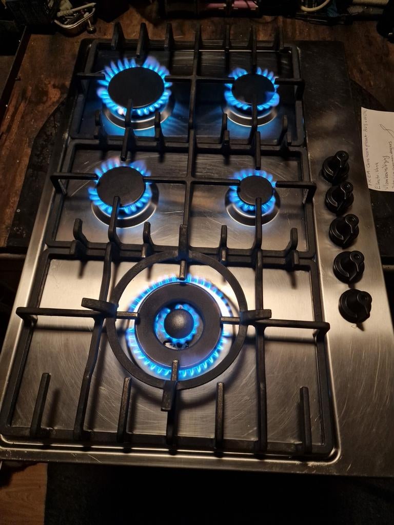 Gaskookplaat met  Wok  op Butaan Propaan Gasfles, Witgoed en Apparatuur, Fornuizen, Zo goed als nieuw, Inbouw, Gas, 4 kookzones