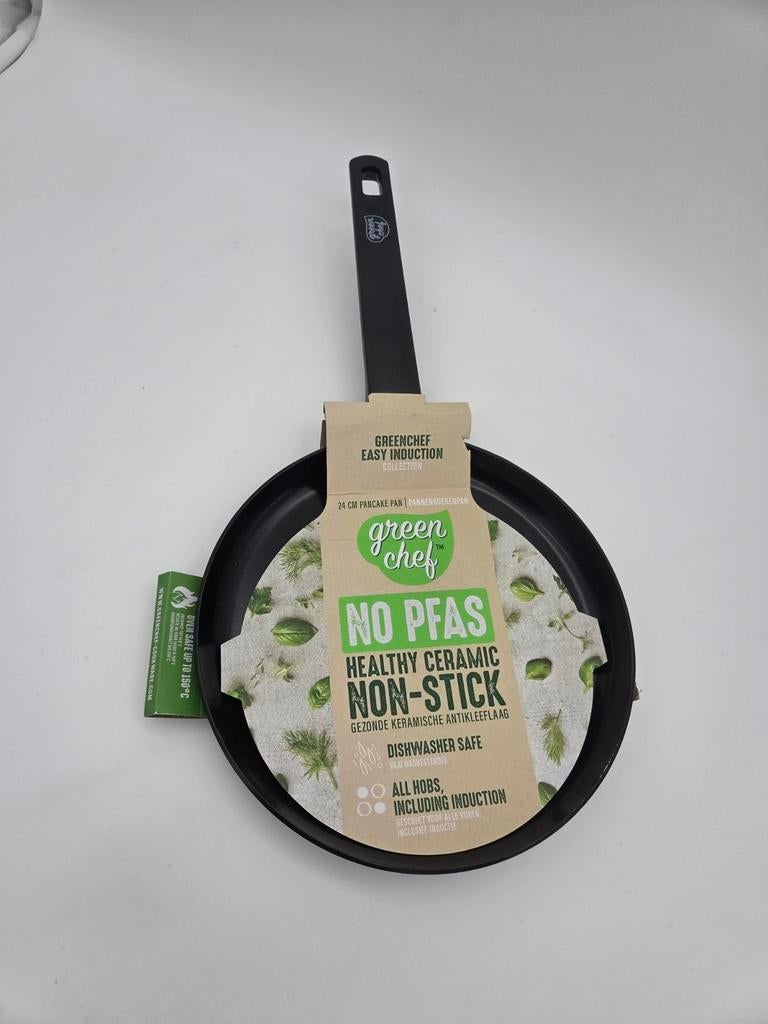GreenChef Easy Induction Pannenkoekenpan 24 cm - Nieuw, GreenChef, Info@greenchef.com, Ophalen of Verzenden, Koekenpan of Braadpan