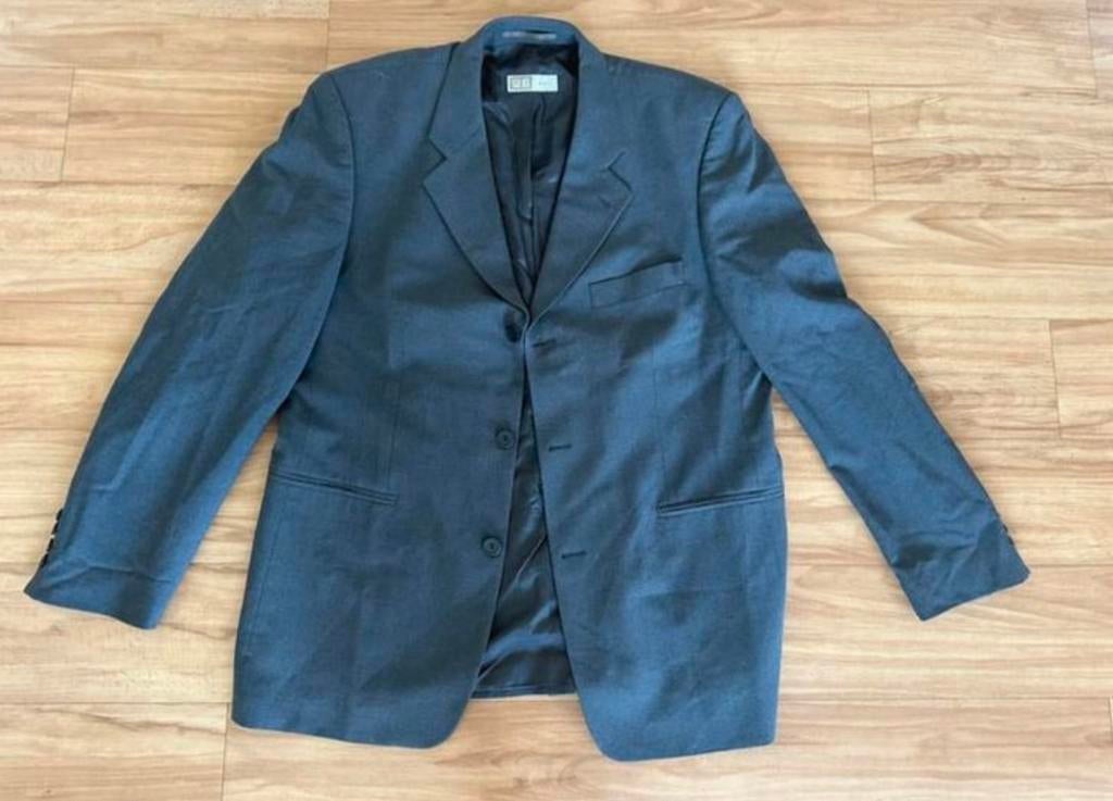 Donkergrijze blazer voor mannen - maat 50 - we fashion, Ophalen of Verzenden, Zo goed als nieuw, Maat 48/50 (M), Grijs