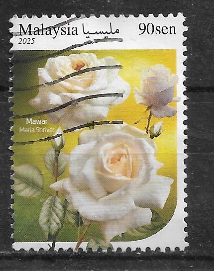 061-26 Malysie 2025 / Mawar - Roos, Postzegels en Munten, Postzegels | Azië, Gestempeld, Zuidoost-Azië, Verzenden