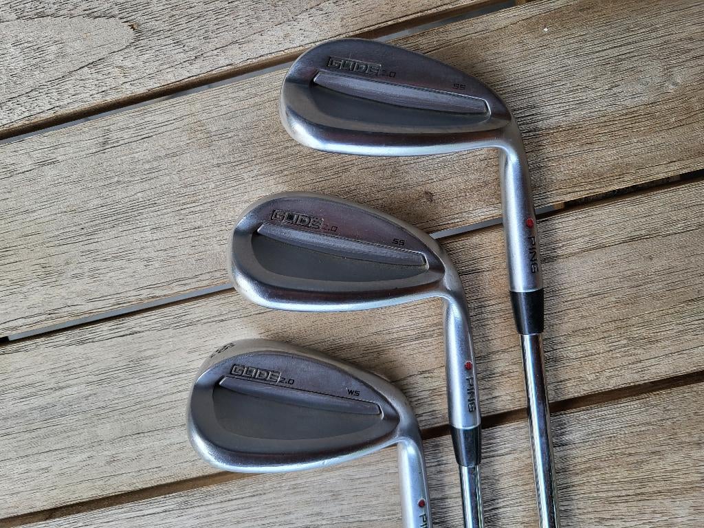 1 inch verlengd Set PING Glide 2.0 SS Wegdes 50-54-58 graden, Sport en Fitness, Golf, Ophalen, Zo goed als nieuw, Set, Ping
