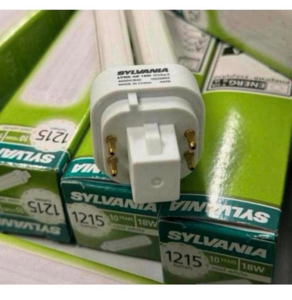 10X Sylvania LYNX-DE CFL 18W 4000K G24q-2 lamp 1215 lumen, Minder dan 30 watt, Nieuw, Ophalen of Verzenden, Spaarlamp