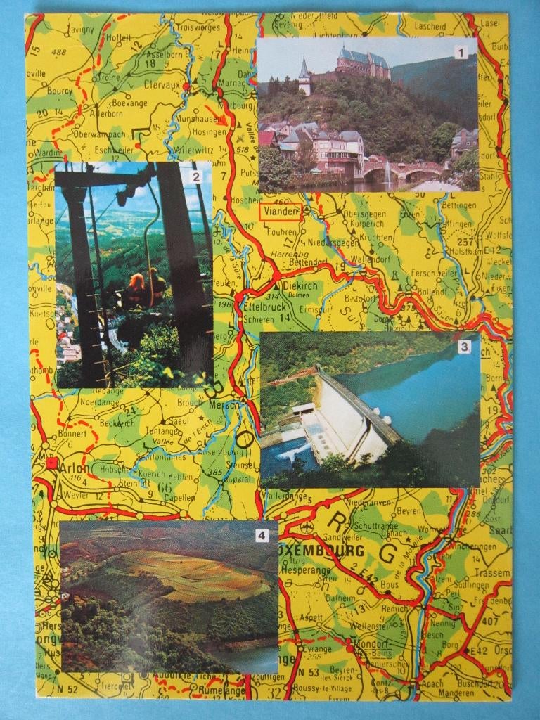 Ansichtkaart: Luxemburg, Vianden. Groeten uit..., Ophalen of Verzenden, 1980 tot heden, Gelopen, België en Luxemburg