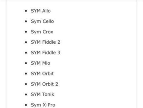 Opvoeren afvoeren sym mio allo cello xpro euro4 injectie, Ophalen of Verzenden, Nieuw, Benzine, Allo