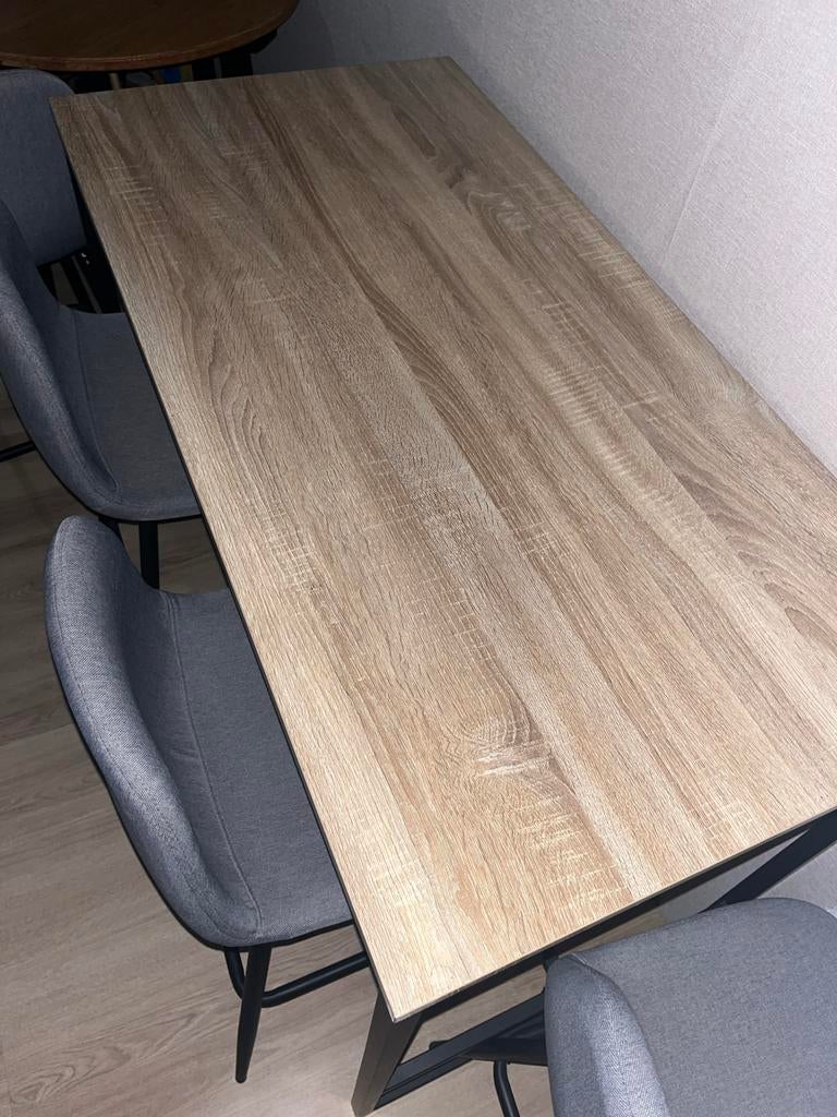 Hoge tafel met 4 stoelen - Ideaal voor bar of eethoek, Huis en Inrichting, Tafels | Eettafels, Ophalen, Gebruikt, 100 tot 150 cm