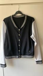 Anna. Blauw/wit sweat baseball damesjack. Maat L/XL, Blauw, Maat 42/44 (L), Ophalen of Verzenden, Zo goed als nieuw