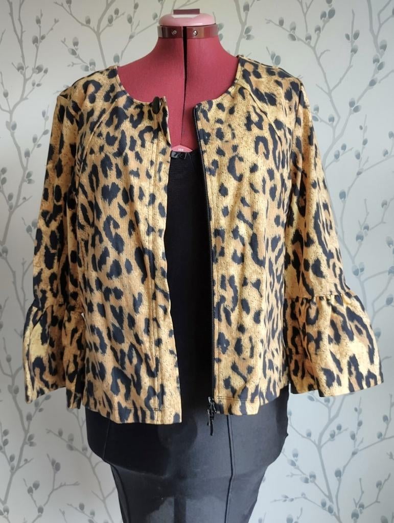 JUFFROUW JANSEN Panterprint Jasje/ Vestje maat XXL(Nieuw), Bruin, Maat 46/48 (XL) of groter, Nieuw, Ophalen of Verzenden
