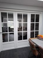 Witte vouwdeuren met glas, zo goed als nieuw, Ophalen, Binnendeur, Vouwdeur, 120 cm of meer