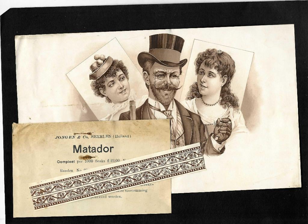 Jongen & Co  set etiket  Matador, Ophalen of Verzenden, Gebruikt, Sigarenbandjes