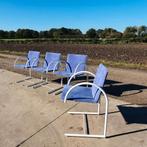 Set 4 vintage paarse metaform cirkel stoelen, Ophalen, Gebruikt, Blauw, Postmodern postmodern dutch design nineties