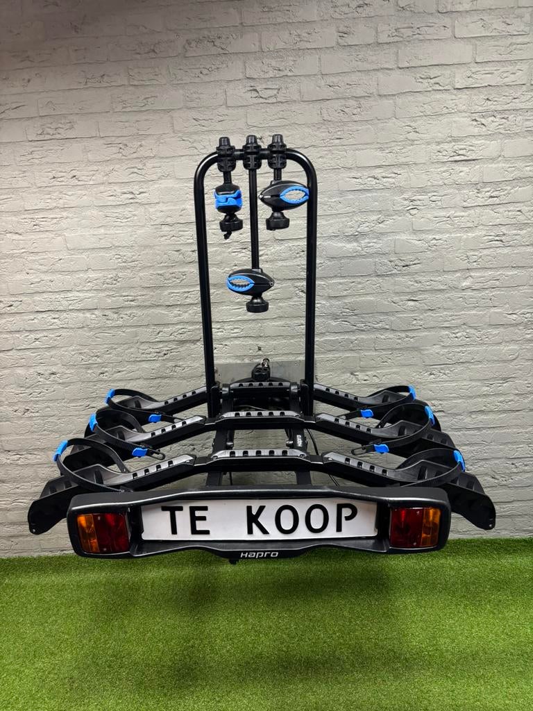ZEER NETTE HAPRO 3(elek)fietsen60kg/kantelb/degelijke bevest, Auto diversen, Fietsendragers, Ophalen, 3 fietsen of meer, Elektrische fiets