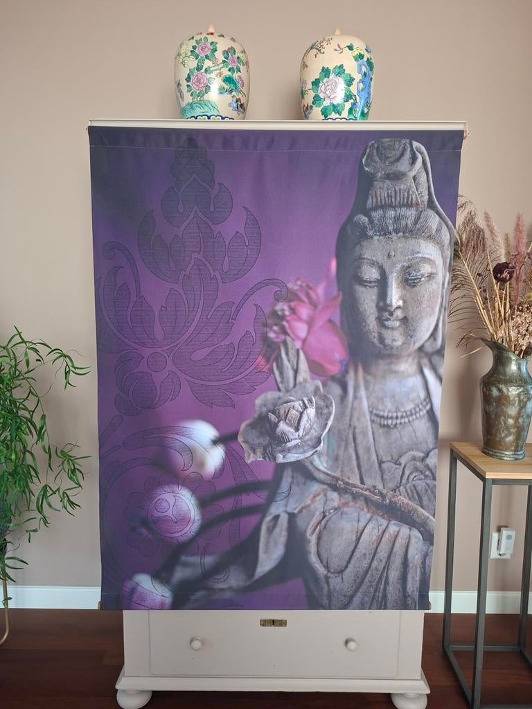 Happinez wanddoek Boeddha met lotusbloem, Huis en Inrichting, Ophalen, Zo goed als nieuw